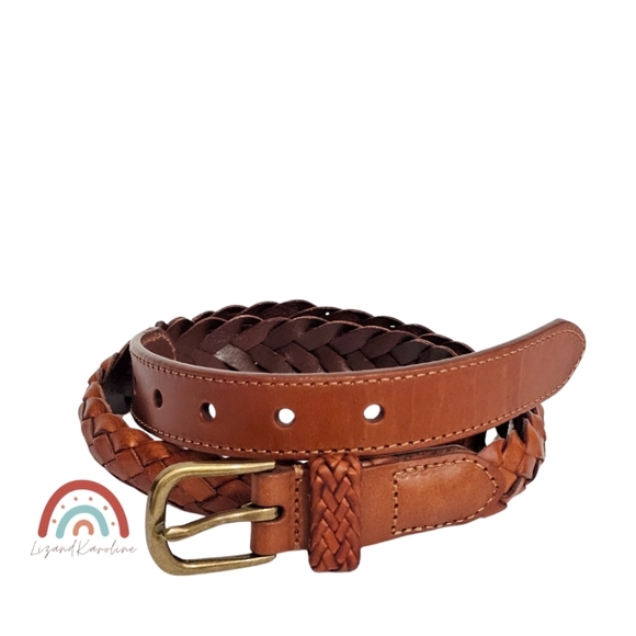 New! J. Crew Narrow Braided Woven Leather Belt - Picture 3 of 9